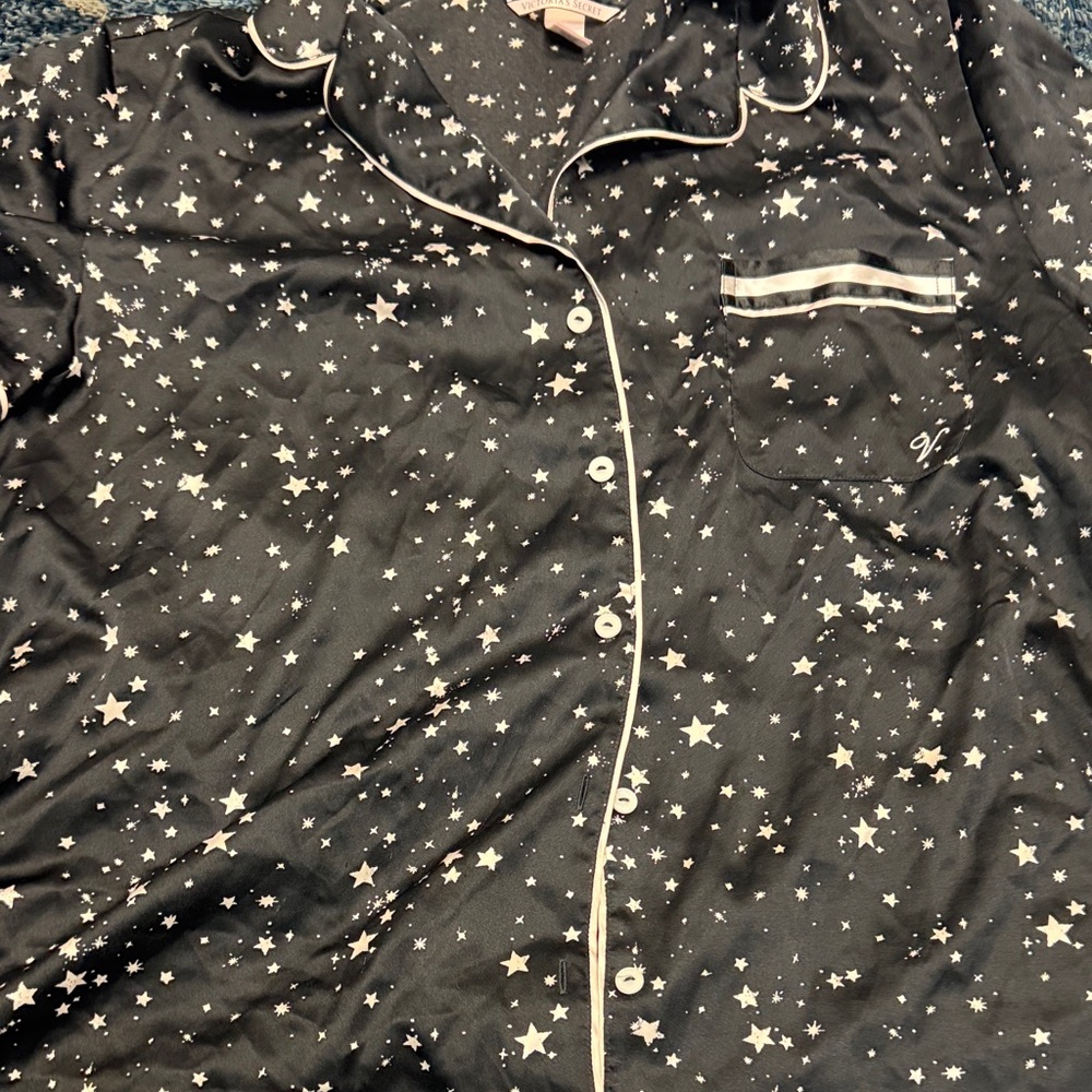 New Victoria's Secret size Large Black Stars loungewear Pajama Set - Picture 4 of 15